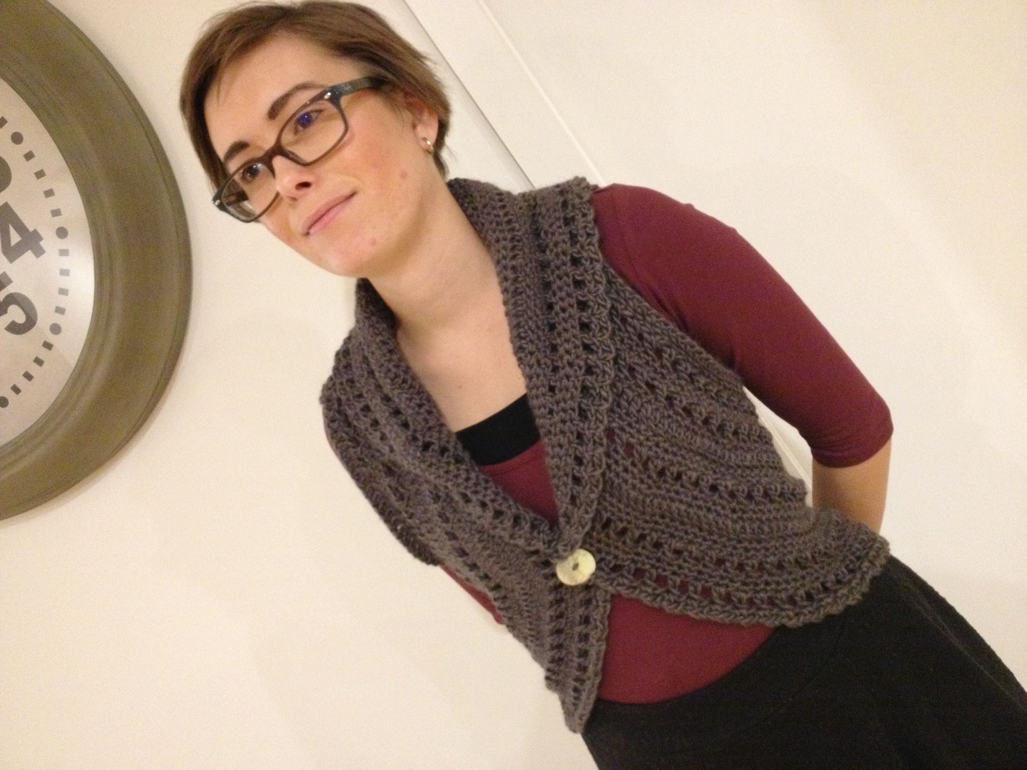 crocheted circular vest - front