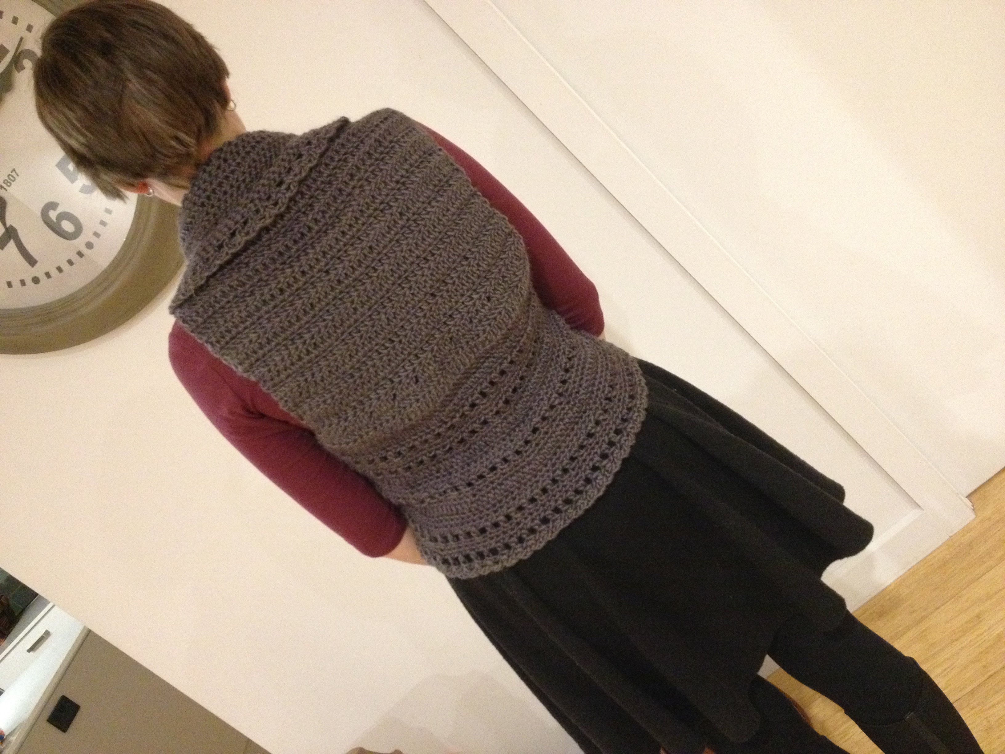 crocheted circular vest - back