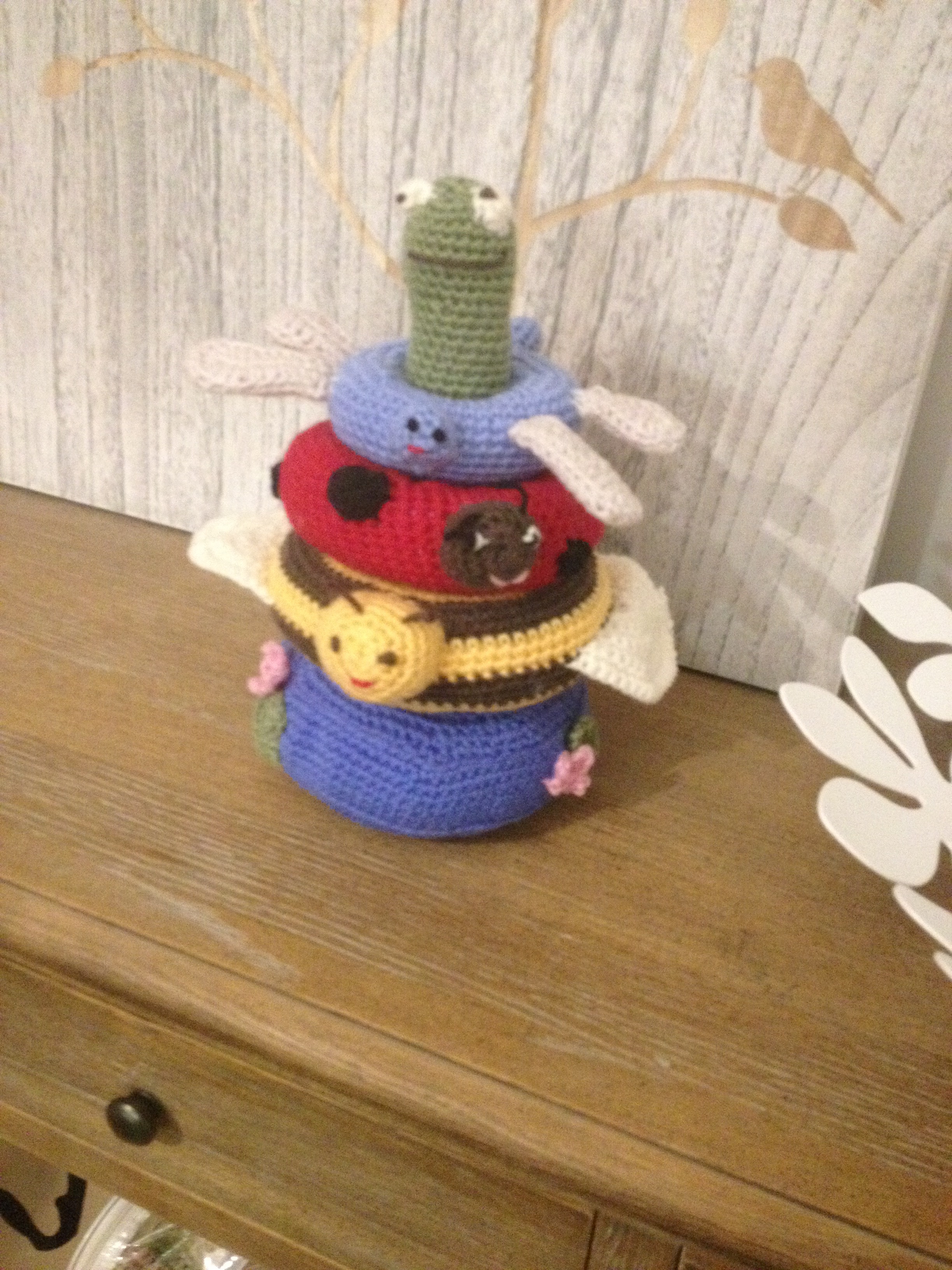 crocheted stacking toy