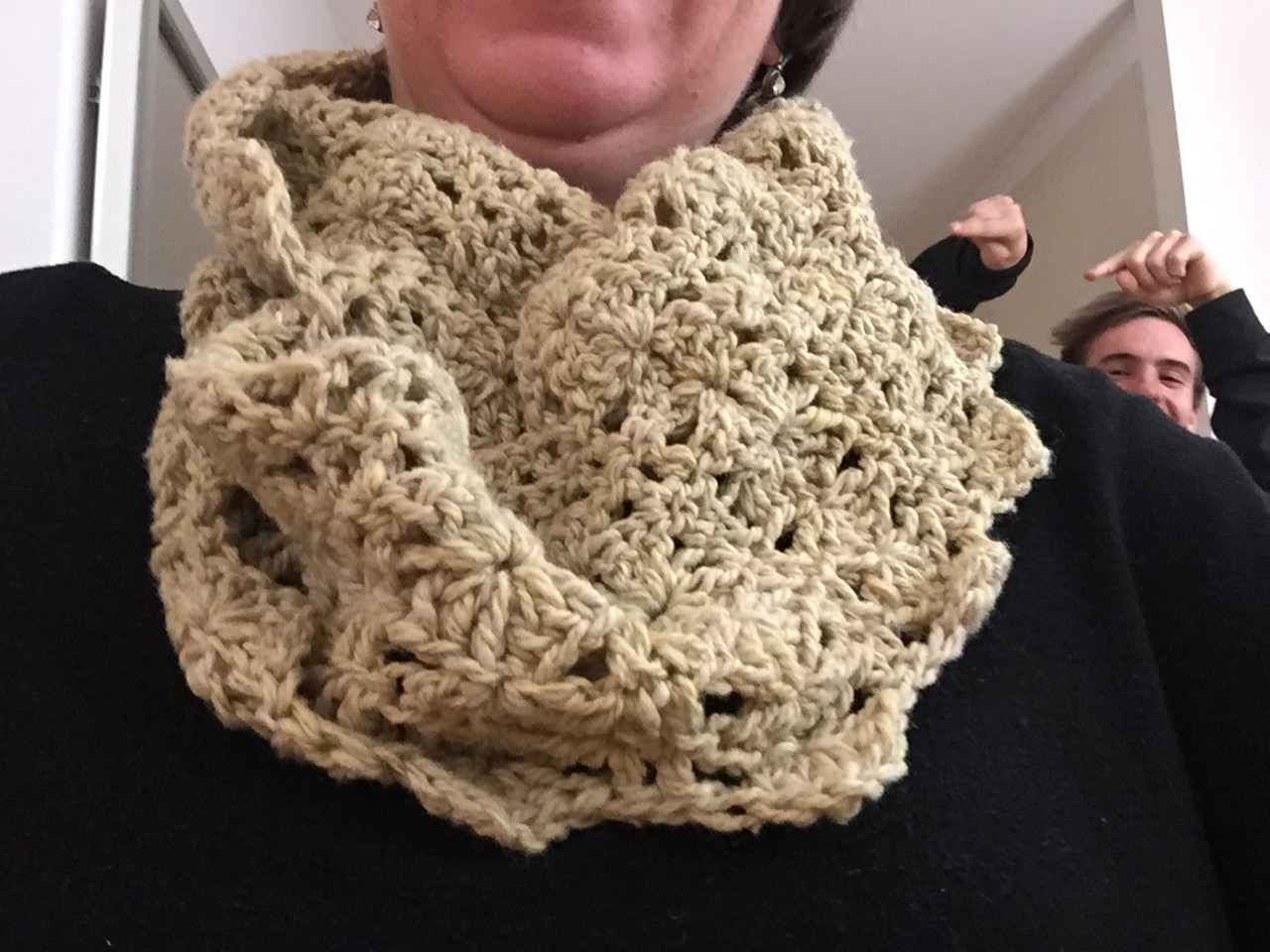 crocheted cowl