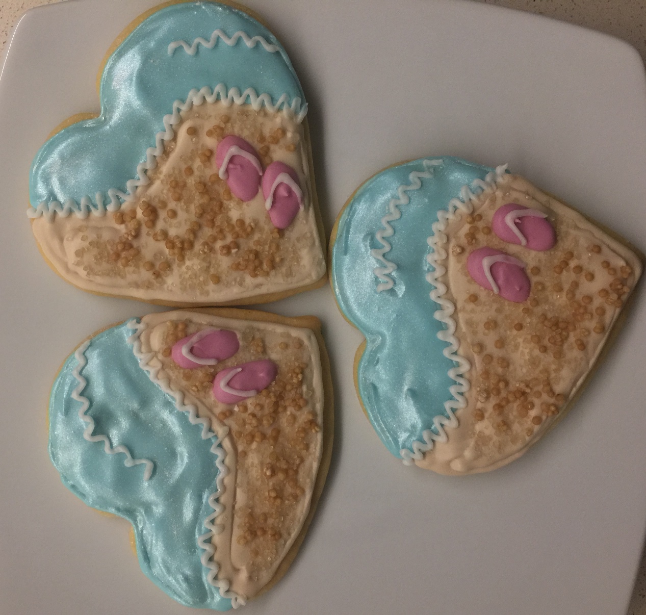 beach heart cookies