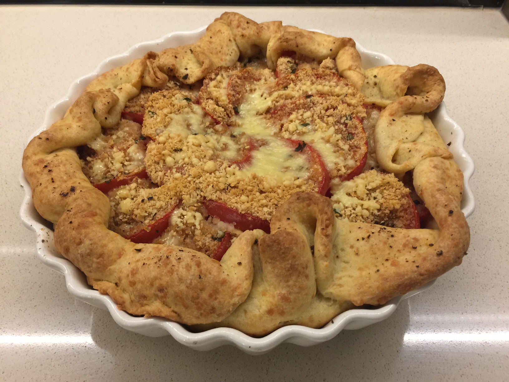 rustic tomato and parmesan pie