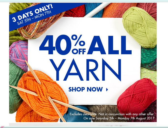 40% off yarn