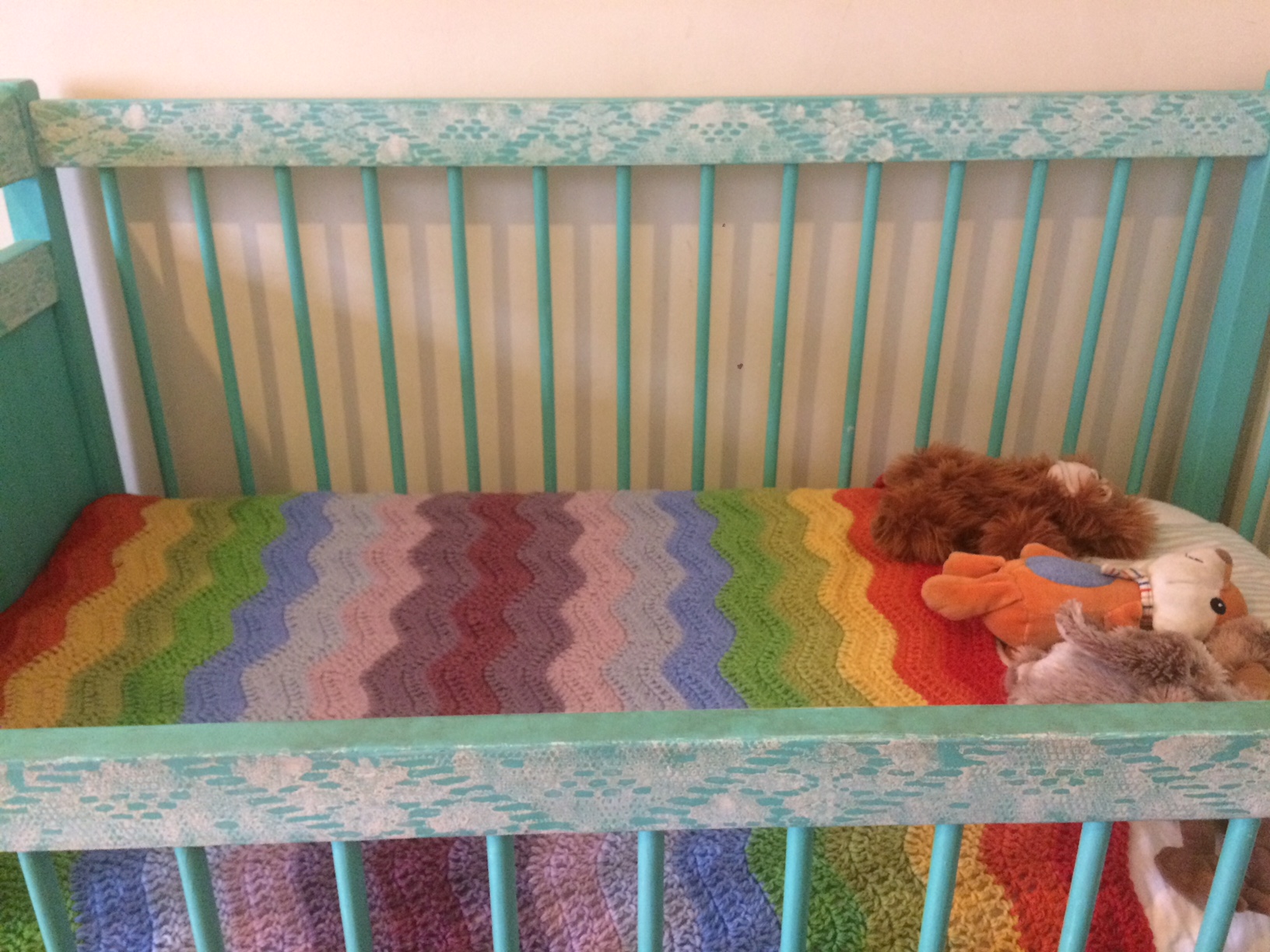 rainbow ripple rug