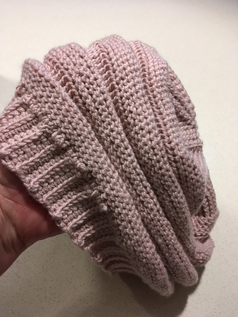 crochet ribbed beanie