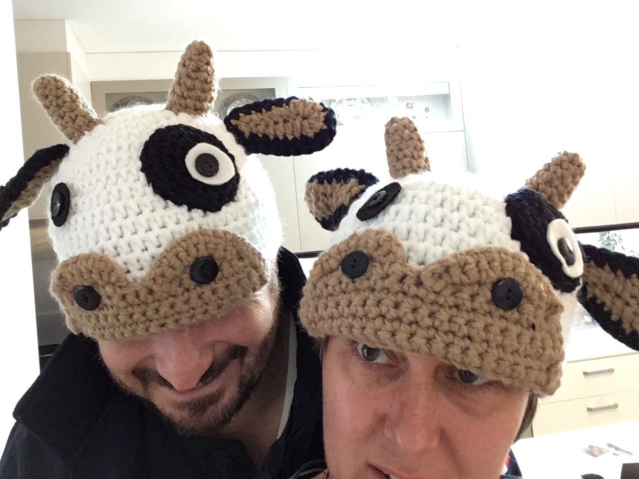 crochet cow hats