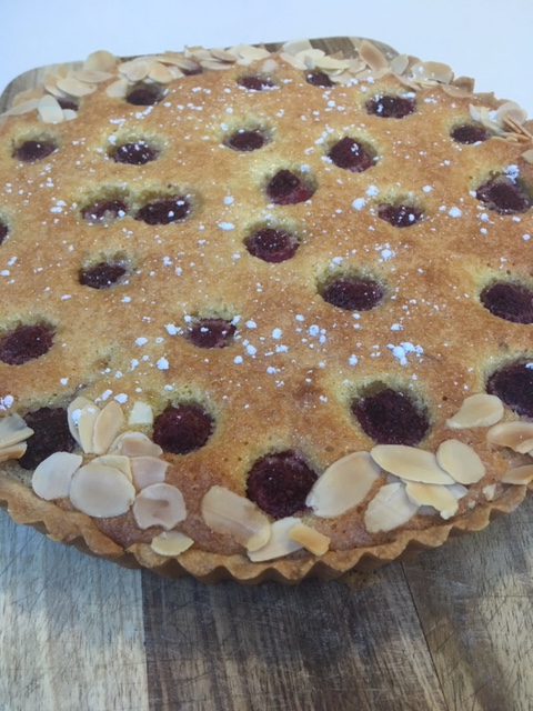 raspberry franjapani tart