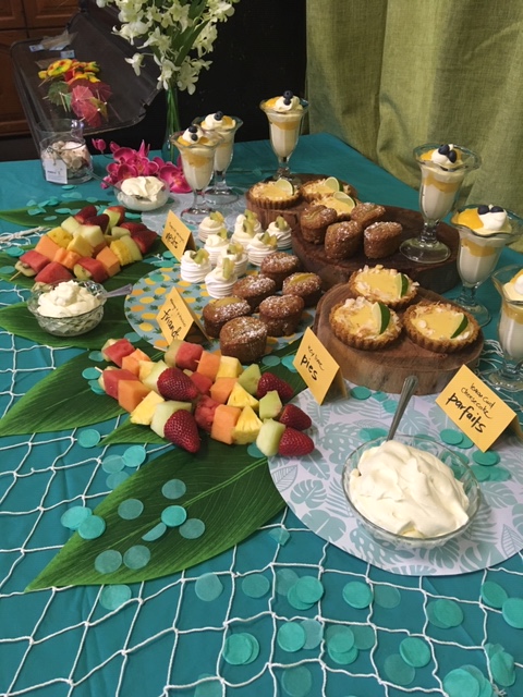 Hawaiian theme dessert bar