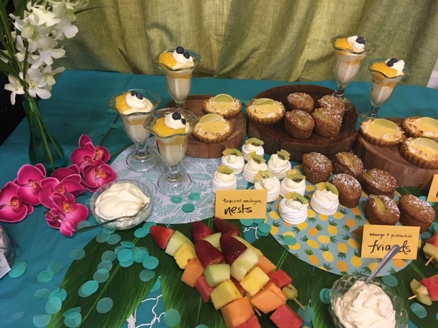 Hawaiian theme dessert bar