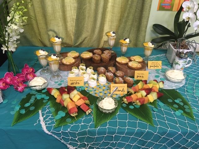 Hawaiian theme dessert bar