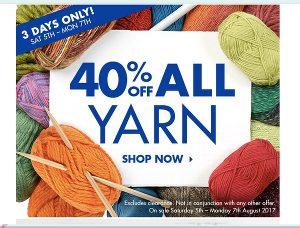 did you say 40% off yarn?